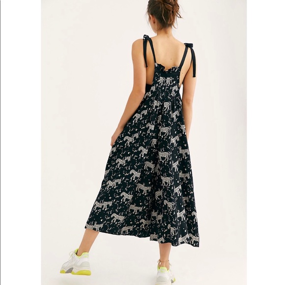 Free People Zebra Printed Linen Slouchy Jumpsuit - Picture 2 of 3